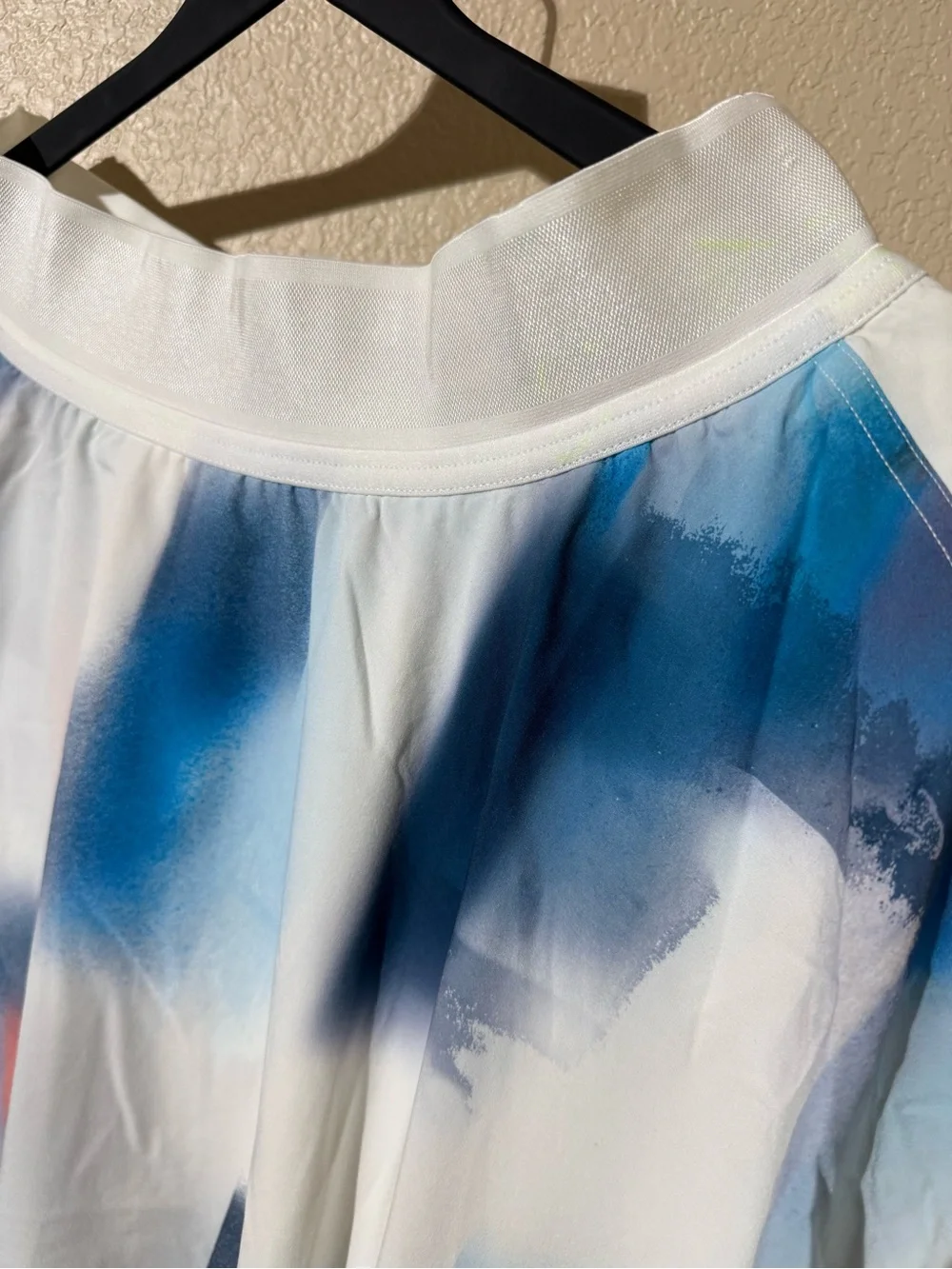 lululemon athletica White Skater Skirt with Blue and Pink Watercolor Print